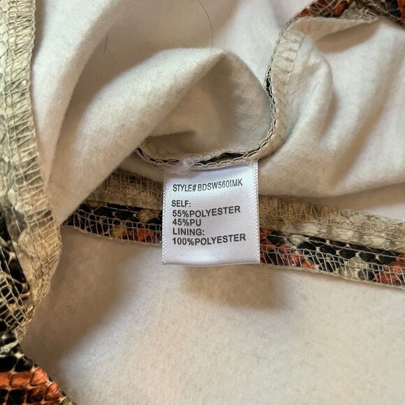 Alter'd State Wom Sz XS Snake Print Mini Skirt High Waist Tan Grey Orange Zipper - Picture 13 of 13